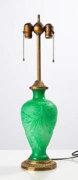 Steuben Green Jade Lamp