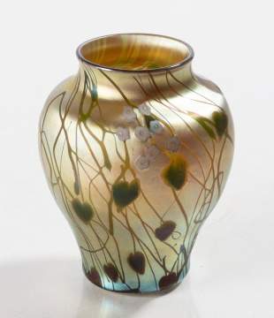Steuben Gold Aurene Decorated Vase