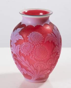 Steuben Acid Cut-Back Vase