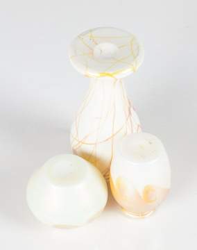 Steuben Calcite & Gold Aurene Vases