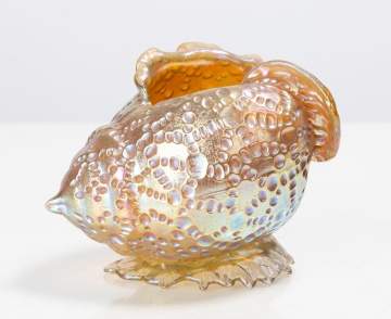 A Large Loetz Nautilus Shell Iridescent Vase