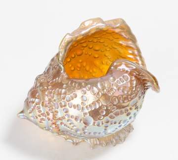 A Large Loetz Nautilus Shell Iridescent Vase