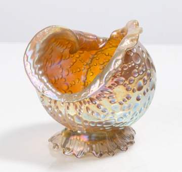 A Large Loetz Nautilus Shell Iridescent Vase