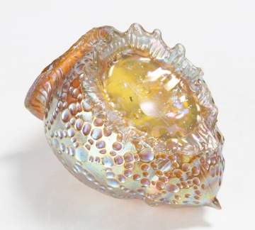 A Large Loetz Nautilus Shell Iridescent Vase
