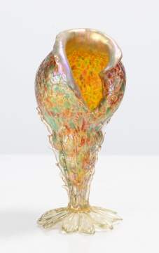 Loetz Conch Shell Iridescent Glass Vase