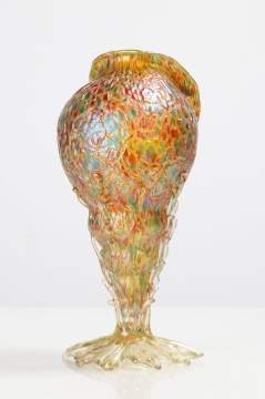 Loetz Conch Shell Iridescent Glass Vase