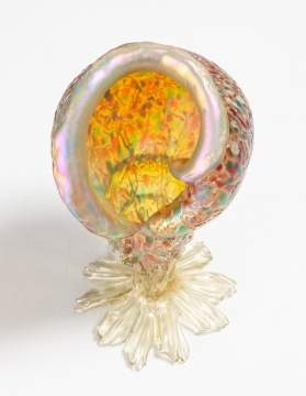 Loetz Conch Shell Iridescent Glass Vase