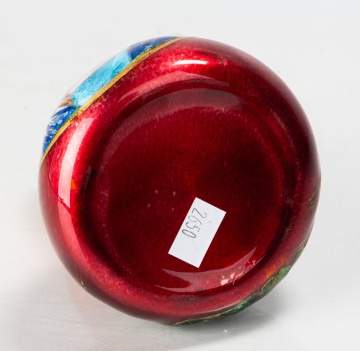 Limogoes Art Nouveau Enameled Vase