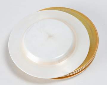 Six Steuben Gold Aurene & Calcite Plates