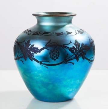 Steuben Acid Etched Vase