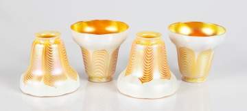 Four Steuben Art Glass Shades