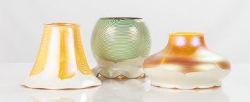 Three Large Pulled Feather Art Glass Shades