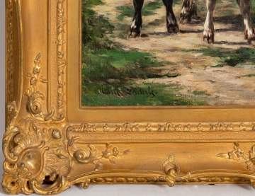 Marie Dieterle (French, 1856-1935) "Cattle Heading Home"