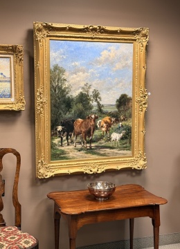 Marie Dieterle (French, 1856-1935) "Cattle Heading Home"