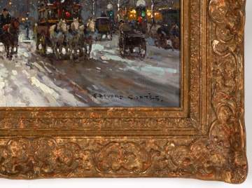 Edouard Leon Cortes (French, 1882-1969) La Place de la Madeleine, Vue du Boulevard des Capucines, Paris