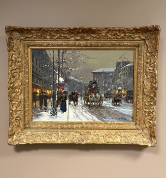 Edouard Leon Cortes (French, 1882-1969) La Place de la Madeleine, Vue du Boulevard des Capucines, Paris