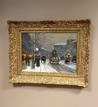 Edouard Leon Cortes (French, 1882-1969) La Place de la Madeleine, Vue du Boulevard des Capucines, Paris