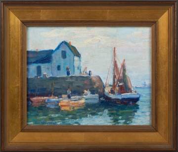 George A. Renouard (American, 1884-1954) "Low Tide - Fish Pier"