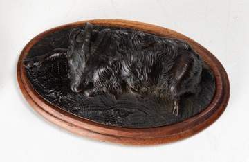 19th Century Bronze Sculptures of Reclining Goats