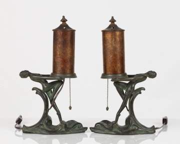 Pair of Arts & Crafts / Art Deco Desk Lamps