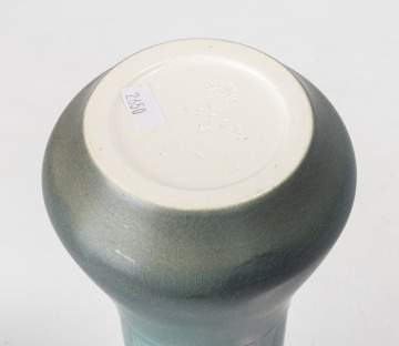 Kataro Shirayamadani (1865-1948) for Rookwood Pottery, Scenic Banded Vellum Vase with Swans