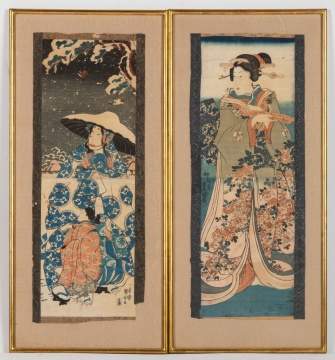 Two Japanese Woodblock Print Diptychs, Utagawa Kuniyoshi & Utagawa Toyokuni
