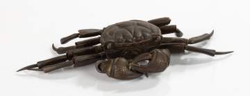 Japanese Meiji Articulated Bronze Crab