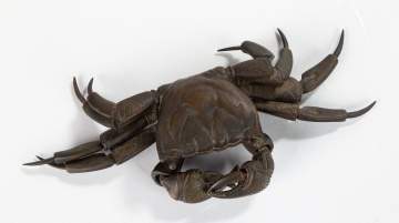 Japanese Meiji Articulated Bronze Crab