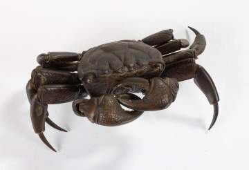 Japanese Meiji Articulated Bronze Crab