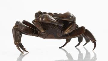 Japanese Meiji Articulated Bronze Crab