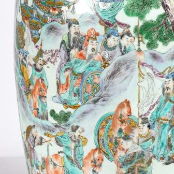 Monumental Chinese Famille Verte Baluster Vase