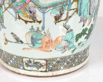Monumental Chinese Famille Verte Baluster Vase