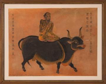 Chinese School, Figure Riding a Water Buffalo