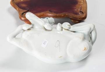 Chinese Porcelain Blanc de Chine Model of a Recumbent Horse