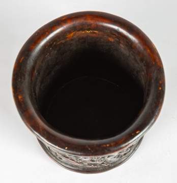 Chinese Carved Hardwood Brush Pot (Bitong)