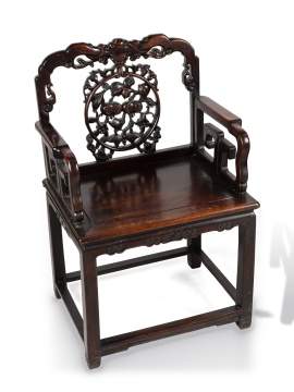 Two Chinese Hardwood Armchairs