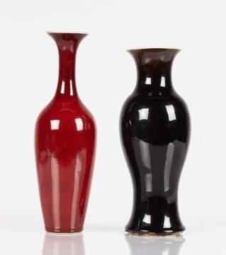 Chinese Oxblood & Mirror-Black Vases