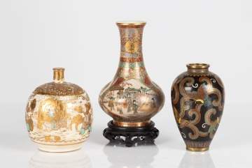 Japanese Satsuma & Cloisonne Vases