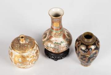 Japanese Satsuma & Cloisonne Vases