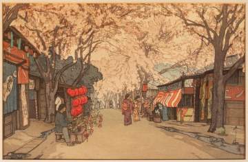 Three Japanese Woodblock Prints, Winter Landscape