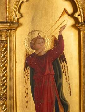 After Fra Angelico (Italian, 1387-1455) Pair of Florentine Giltwood Icons