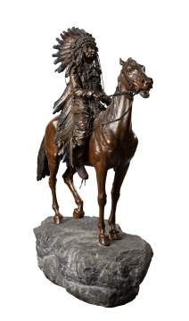 Carl Kauba (Austrian/American, 1865-1922) Indian on Horseback