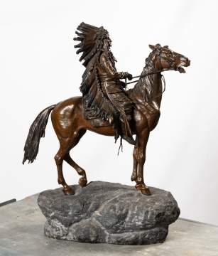 Carl Kauba (Austrian/American, 1865-1922) Indian on Horseback