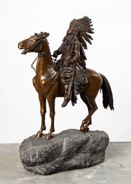 Carl Kauba (Austrian/American, 1865-1922) Indian on Horseback