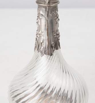 French Crystal & Sterling Silver Claret Jug