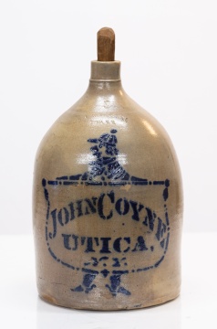 N.A. White & Son, Utica, Three-Gallon Stoneware Advertising Jug for John Coyne, Utica, N.Y.