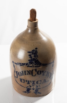 N.A. White & Son, Utica, Three-Gallon Stoneware Advertising Jug for John Coyne, Utica, N.Y.