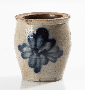 Miniature Cobalt-Decorated Stoneware Jar, Attributed to Cowden & Wilcox