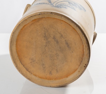 John Burger, Rochester, Five-Gallon Stoneware Crock with Cobalt Flower