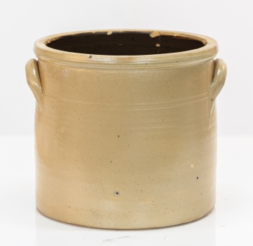 Wm. A. Macquoid & Co., New York, Three-Gallon Stoneware Crock with Hand Holding Flowers